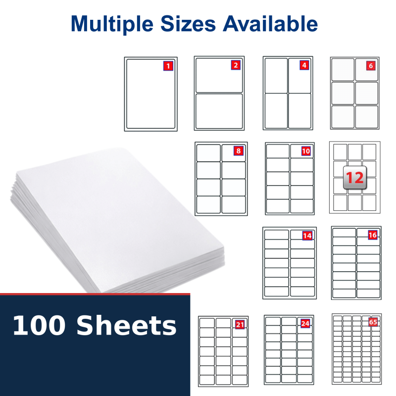 EJRange A4 White Address Labels – 100 Sheets Self-Adhesive Printable Mailing, Shipping & Organisation Stickers for Home or Office - Image 2