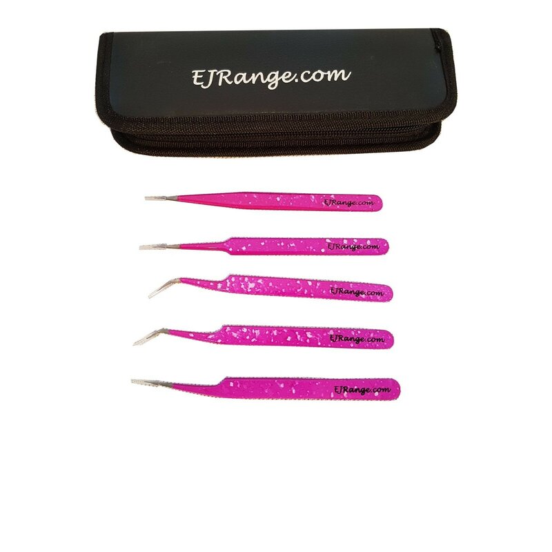 Eyelash Extension Tweezers Set 5-Piece Professional Stainless Steel - Image 2