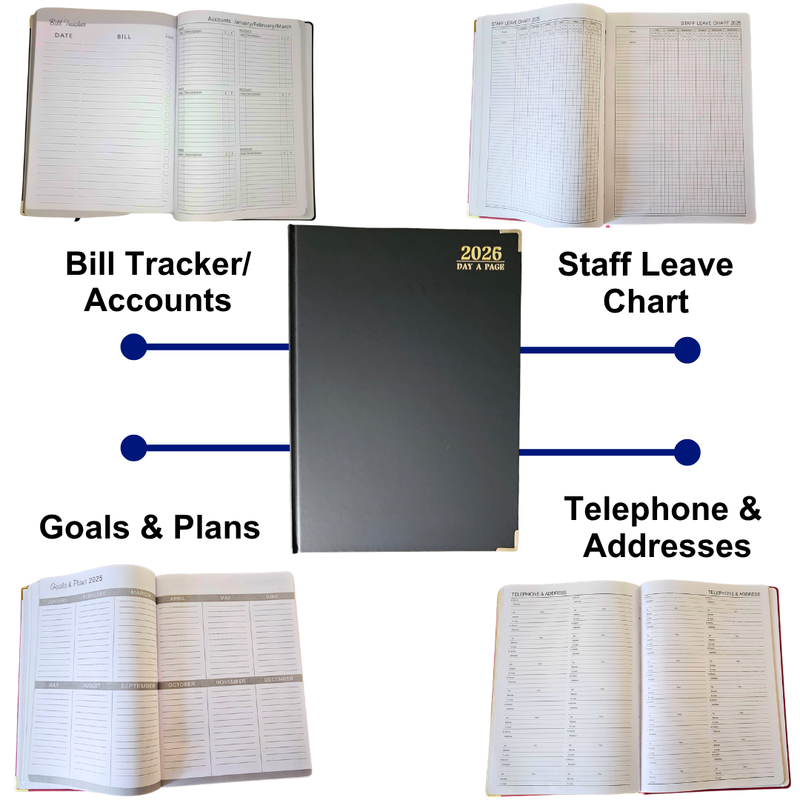 A4 Black Diary - Features