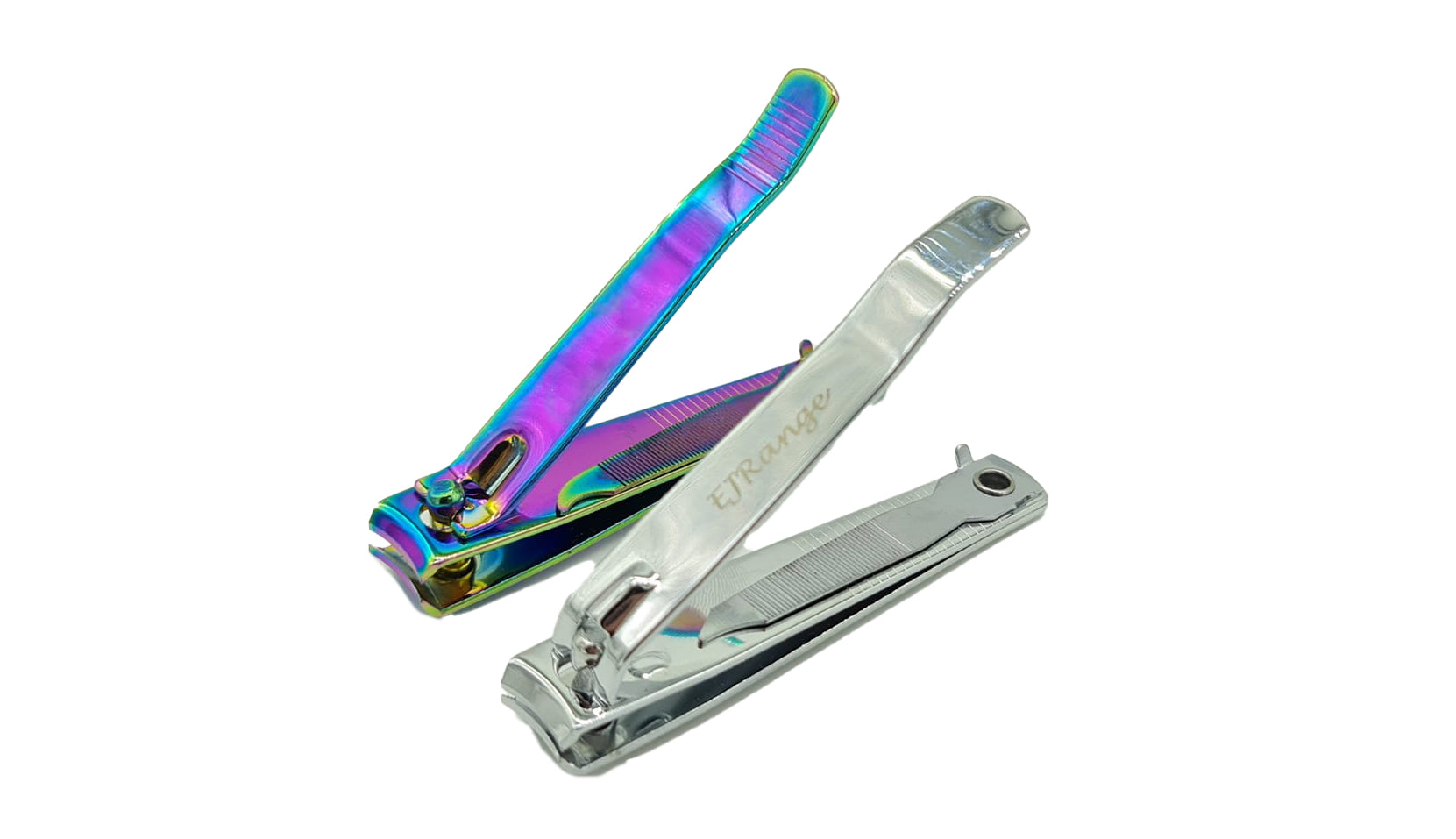 EJRange silver and rainbow nail clippers set stainless steel